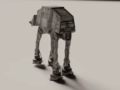 star wars AT-AT with snowy texture  3D model