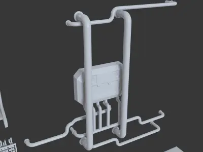 Kitbash Si-fi low poly 3D model