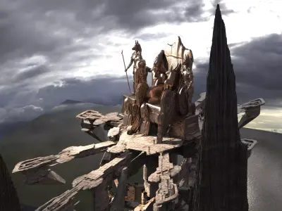 Mars Egyptian Gods platforms of the gods 3D model