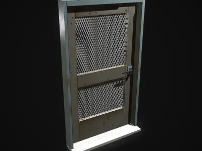 Door Lowpoly metal Low-poly 3D model
