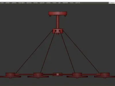 NADIN modern chandelier in brass and glass Low-poly 3D model