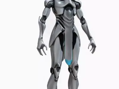 Alien Mech Robot Sci-Fi Futuristic Character Low-poly 3D model