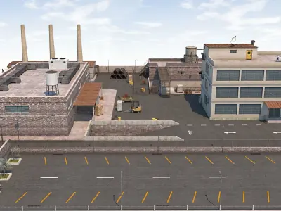 Factory Complex - Scene Low-poly 3D model