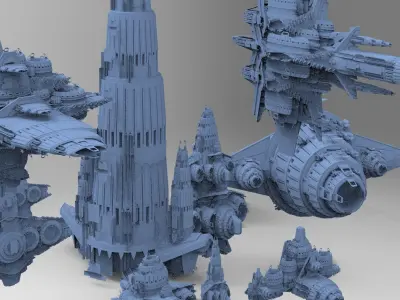 Star Freighter Grand battleship 11 designs  3D model
