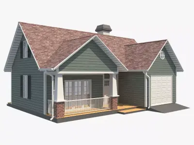 Family House 5 Low-poly 3D model