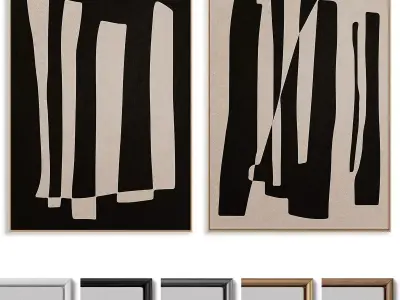 Abstract Painting Frame set 3D model 362