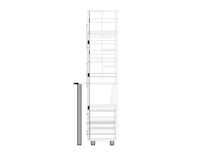 computer desk wall 4 Low-poly 3D model