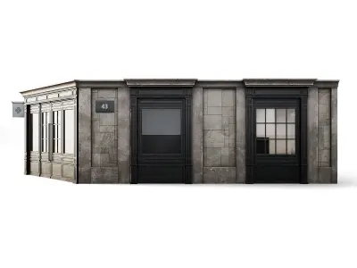 Tenement Building Ground Floor Low-poly 3D model