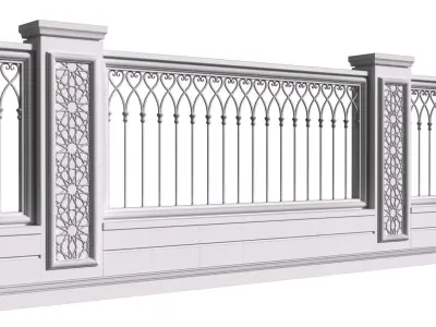 Fence in oriental style  3D model