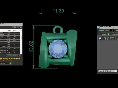 Women Solitaire Super Light Weight Pendant 3D print model