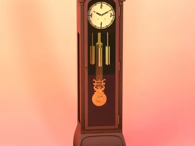 Floor  clock Low-poly 3D model