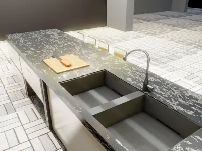 Kitchen Modern Low-poly 3D model