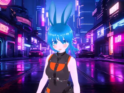 Sylva Nova - Sci-Fi Anime Girl 3D Model 3D model