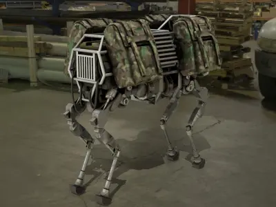 BigDog Robot Boston Dynamics Low-poly 3D model