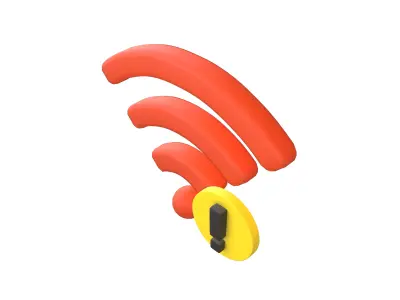 Wifi Problem Symbol v1 010 Low-poly 3D model