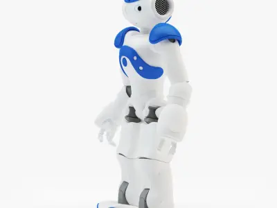 Riged Robot Nao Blue 3D model