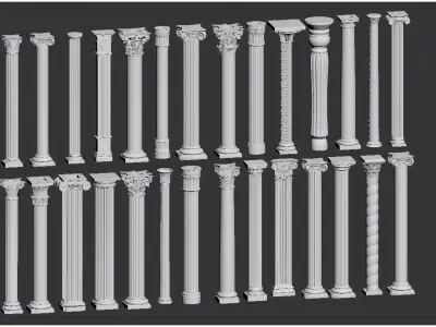 European-style Roman column 3D model