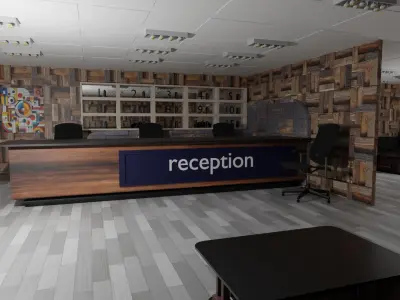 Reception Interior Low-poly 3D model