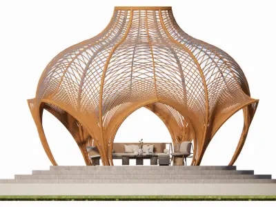  Bamboo House Design 3D model