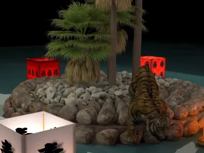 Chinese drinking tiger  3D model