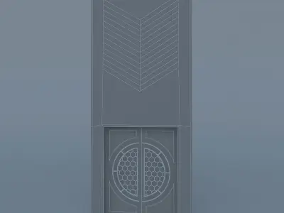 Cinema and Theater Gate Low-poly 3D model