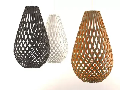 Koura pendant lamp made of wood 3D model