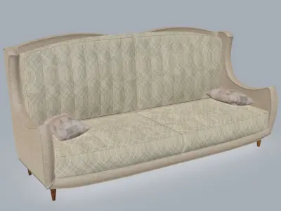 Round arms sofa 3D model