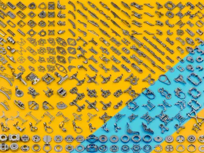 Sci-Fi Hard Surface Mechanical KITBASH 430 DETAILS 3D model