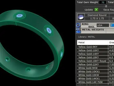 Infinity Diamond Box Band Ring Engagement Fashion Size7 3D print model