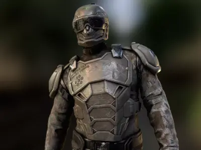 Forest Corps Trooper Rigged and Animated Low-poly 3D model