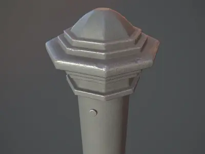 Barrier Bollard pack 3 Gray v2 Low-poly 3D model
