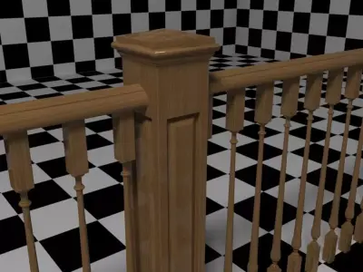 Interior Railing - Style 3 3D model