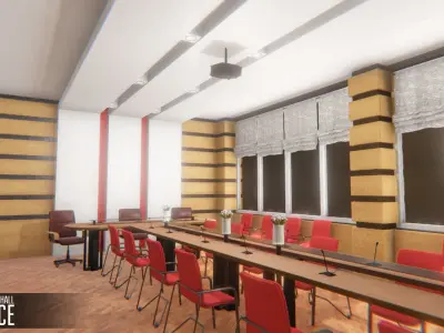 Conference hall - office Low-poly 3D model