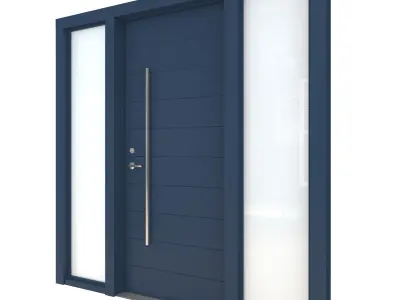 Door-101 modern front door with glass panels 3D model
