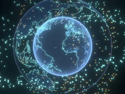 Animated Hologram Planet Earth No 6 Sci-Fi 3D Model 4k Textures Low-poly 3D model