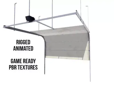 Animated Garage Door Low-poly 3D model