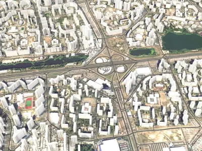 Cityscape Kyiv Ukraine Fragment of the city 3D model