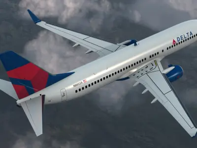  Boeing 737-800 with Interior Delta Air Lines Rigged 