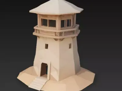 Low Poly Desert Village Pack 02 Stylized Game Ready 3D Models Low-poly 3D model