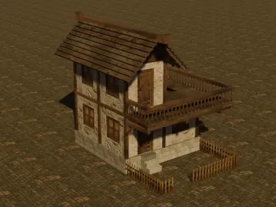 Medieval house seven 10 Low-poly 3D model