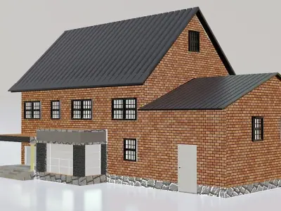 City House 2 3d exterior Models Low-poly 3D model