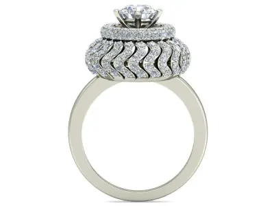 The diamond ring on white gold-VJR10 3D print model