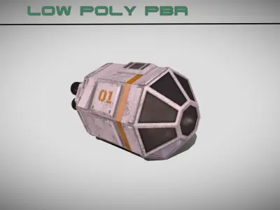 Sci-fi Escape Pod Low-poly 3D model
