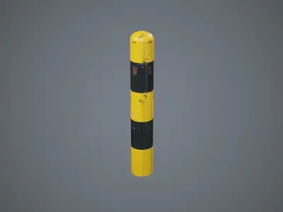 Bollard Parking Barrier Low-poly 3D model