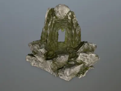 skull cave Low-poly 3D model