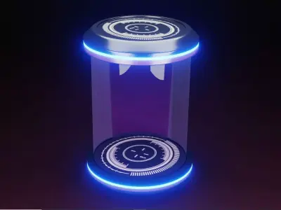 Sci-Fi Glass Cylinder  3D model