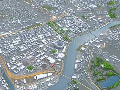 Knoxville City Tennessee USA Low-poly 3D model