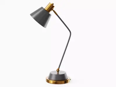 Adjustable Metal Desk Lamp Black Low-poly 3D model