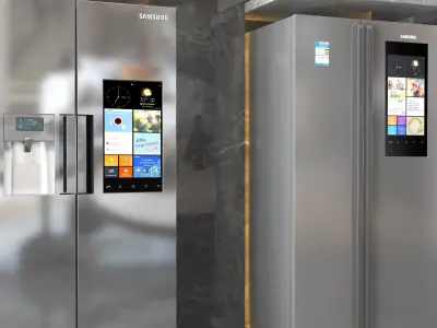 Double-door refrigerator 3D model