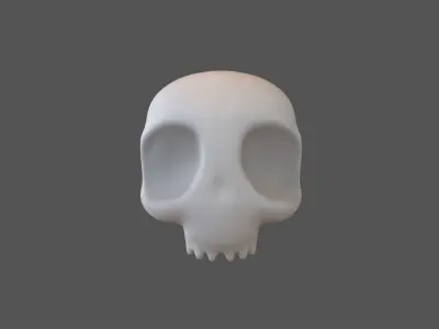 Cartoon Skull v2 004 Low-poly 3D model
